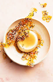 Sesame Panna Cotta With Maple Toffee Crisp Recipe Toffee Crisp Food Desserts