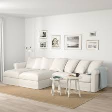 Gronlid Sectional 4 Seat With Chaise Inseros White Ikea In 2020 White Leather Couch Best Leather Sofa White Sectional