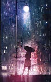 Download 1600x2560 anime boy cat raining scenic sad. Alone Sad Anime Boy In The Rain