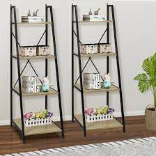 Save 15% in cart on select furniture with code july. Carbon Loft Cavendish Industrial Ladder Shelf 4 Tier Wood Shelves With Black Metal Frame Set Of 2 20 X 16 X 53 Overstock 30599169