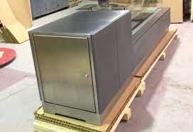 Concrete fire pit with propane tank inside. Linear Fire Pit With Integrated Propane Tank Storage Paloform
