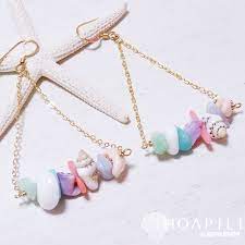 hp p65 天然石 天然シェルデザインの14kgfピアス mauloa ピアス アクセサリー ピアス ハンドメイド