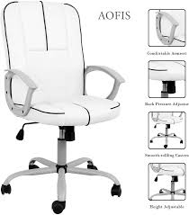 Aofis Office Desk Chair Executive Bonded Leather Computer Chair Walmart Com White Leather Office Chair Ergonomic Office Chair Leather Office Chair