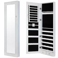 One way furniture offers jewelry chest & drawers from top designers like powell, linon & holly & martin in a wide variety of styles, colors, and materials. Homegear Modern Door Wall Mounted Mirrored Jewelry Cabinet Organizer Storage Black Zen Merchandiser