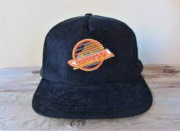 Vancouver Canucks Original Vintage Retro Corduroy Snapback Hat Embroidered Adjustable Cap Hockey Team Skate Logo Wilson M L Ballcap Snapback Hats Retro Vintage Adjustable Cap