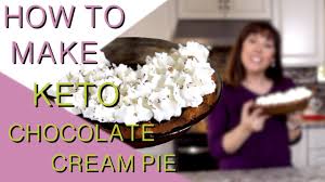 Whisk together the sugar free chocolate pudding mix and the milk until it appears to be 'fluffy' and blended. Sugar Free Keto Chocolate Cream Pie Low Carb Nut Free Gluten Free