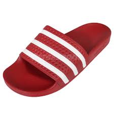 Details About Adidas Performance Adilette Red White Mens Sports Sandals Slides Slippers 288193