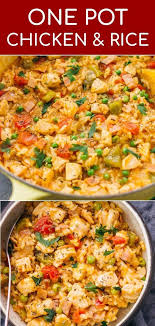 This One Pot Chicken And Rice Dinner Is The Perfect Weeknight Dinner Solution Easily Incorporati Cooked Chicken Recipes Chicken And Rice Dishes One Pot Dinner