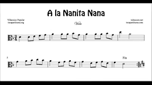 A la nanita nana nanita ella nanita ella mi niña tiene sueño bendito sea bendito sea. A La Nanita Nana Partitura De Viola Villancico En Clave De Do Christmas Images Christmas Carol Alto