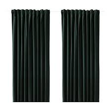 Sanela Room Darkening Curtains 1 Pair Dark Green 55x98 Ikea Room Darkening Curtains Room Darkening Thick Curtains