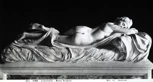 沉睡的雌雄同体（大理石）（黑白照片）