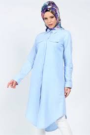 Mavi Tesettur Tunik Gomlek Modelleri Moda Stilleri Moda Giyim