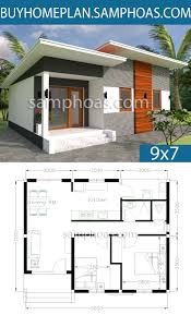 Small house plan to small lot. House Plans 9x7m With 2 Bedrooms House Plans Free Downloads House Roof Design House Plans Home Design Floor Plans
