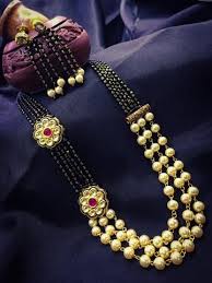 3 Layer Mangalsutra Black Beaded Jewelry Mangalsutra Designer Jewellery Set