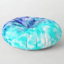 modern boho blue turquoise watercolor mermaid tie dye pattern floor pillow floor pillows patterned floor pillows turquoise watercolor