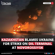 Kazakhstan Blames Ukraine for Strike on Oil Terminal at Novorossiysk