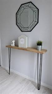 Console En Bois Style Industriel Avec Pieds En Epingle En Etsy In 2020 Trending Decor Oak Consoles Wooden Console