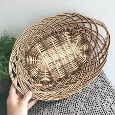 Explore unique fine art, craft & design for your home and wardrobe. Large Woven Basket Wicker Tray Vintage Oval Wall Decor Etsy Woven Trays Large Woven Basket Wicker Tray