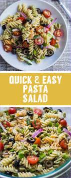 Quick Easy Vegan Pasta Salad This Recipes Comes Together In Just About 10 Minutes And Is Perfect For Lazy Plat Vegan Salade De Pates Plat Vegetarien Facile