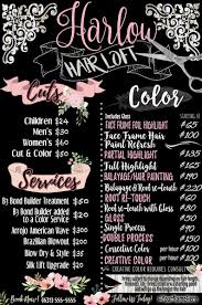 Shabby Chic Menu Vintage Style Business Signs Flowers Etsy Hair Salon Names Home Hair Salons Salon Menu