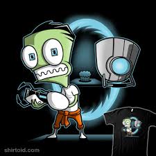 The Cupcake Is A Lie Shirtoid Gir with cupcake (invader zim).
