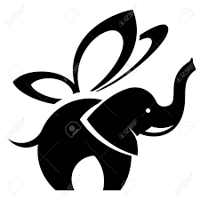 Black and white picture series of a painted cow vector. Elephant With Butterfly Wings Black Royalty Free Cliparts Vectors And Stock Illustration Image 135284637