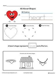 All About Heart Shapes In Color Shapes Worksheets Shape Worksheets For Preschool Shapes Lessons