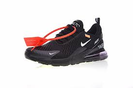 Off White X Nike Air Max 270 Ow Black White Women Men Running Shoes Nike Air Max Running Shoes For Men Nike Air Max Black