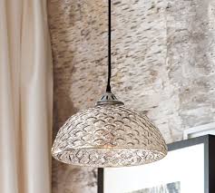 Noelle Hobnail Antique Mercury Glass Pendant Pottery Barn