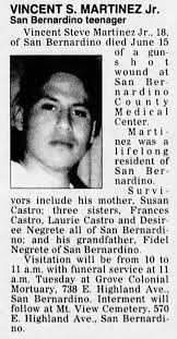 VUNCENT STEVEN MARTINEZ JR. 18 YEARS OLD MURDERED AT A PARTY JUNE 15, 1997 