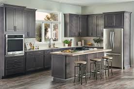 Patton Gray Cabinets In 2020 Laminate Flooring In Kitchen Stained Kitchen Cabinets Kitchen Cabinets