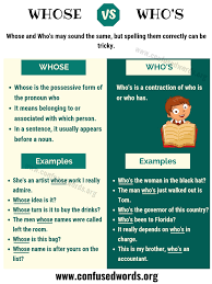 Whose Vs Who S How To Use Who S Vs Whose Correctly Confused Words Learn English Vocabulary English Language Learning Learn English Words