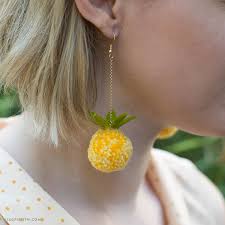 Trim any long threads to create a round shape. Get Even More Tropical With These Pom Pom Pineapple Earrings