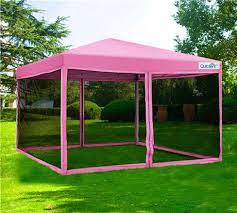 Quictent Screen 10 X 10 Pop Up Canopy With Mesh Walls Pink Canopy Tent Screened Canopy 10x10 Canopy Tent