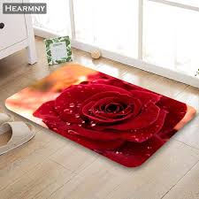 custom red rose flower doormat floor