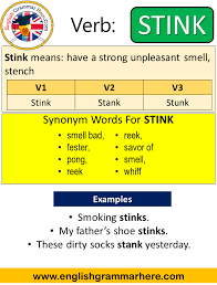 | jan 1, 2020 4.5 out of 5 stars 46 Stink Past Simple Simple Past Tense Of Stink Past Participle V1 V2 V3 Form Of Stink English Grammar Here
