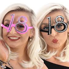 Number-shaped Milestone Birthday Diamante Glasses