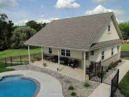 Converting a garage into usable living space is an affordable and relatively simple job. Pool On The Back Of The Detached Garage Backyard Garage Backyard Pool Garage Pool House Combo