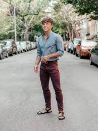 Burgundy Pants Relaxed Summer Outfits For Men In Their 20s 18 Ideas Outfits Lookastic