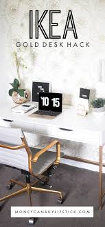Ikea Gold Desk Hack White And Gold Desk Gold Desk Ikea Diy Ikea Hack Gold And White Desk Desk With G Home Office Decor White Office Decor Gold Home Decor