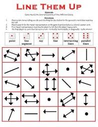 Line Them Up A 2 Player Game To Identify Points Line Segments Rays Lines Geometric Vocabulary Line Math Teaching Math