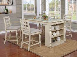 5pc black rubber wood counter height set. Theresa Counter Ht Chair 2 Ctn Antique White In 2021 Counter Height Dining Table Kitchen Island Table Furniture