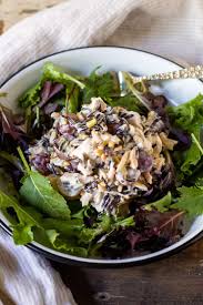 Chicken salad on sliced bread makes for one of my favorite sandwiches of all time, but ever once in a while, for a fun and much more . Wild Rice Chicken Salad With Grapes And Almonds The Hungry Bluebird