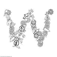 Free Download Doodle Alphabet Letter W Coloring Pages Alphabet Coloring Pages Doodle Alphabet Coloring Pages