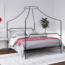 And there is spacious storage space at the bottom of the bed frame, which can be used to store many storage boxes and storage boxes. Novogratz Camilla Metal Canopy Bed Full Size Frame Black Walmart Com Walmart Com