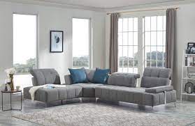 Divani Casa Nash Modern Contemporary Grey Tufted Fabric Sectional Sofa W Adjustable Backrest Sectionals Living Room Choose from a variety of custom design the flexibility of sectional couches and sofas allows you the freedom to design your entertainment.