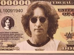 John Lennon Million Dollar Paper Bill In Plastic Sleeve