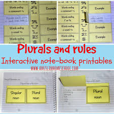 A Muslim Homeschool Plural Rules Free Printables For Interactive Note Books