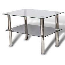 Ein moderne couchtisch ist ideal, um viele nützliche accessoires in ordnung zu halten. Vidaxl Couchtisch Glas 2 Ebenen Couchtisch Kaufland De