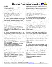 Learn vocabulary, terms and more with flashcards, games and other study tools. 120 Must Solve Verbal Reasoning Critical Reasoning Questions 120 Must Do Verbal Reasoning Questions Inferences An Inference Is Something Which Is Course Hero